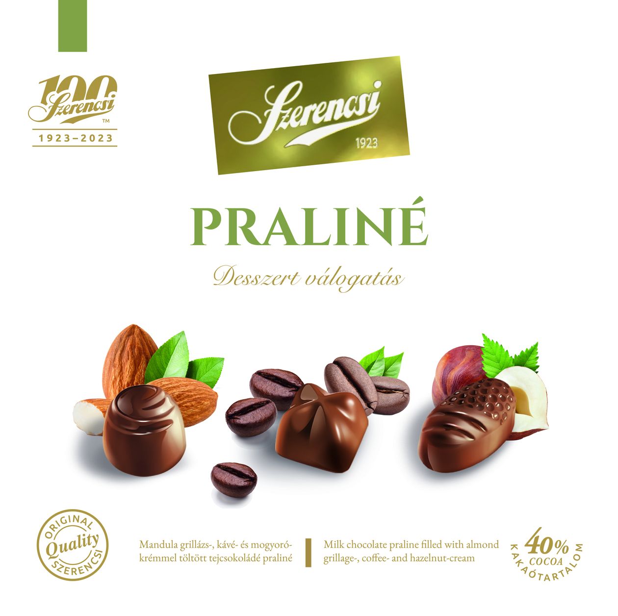 Praliné desszert válogatás 127g (kávés-mogyorós-mandulás)